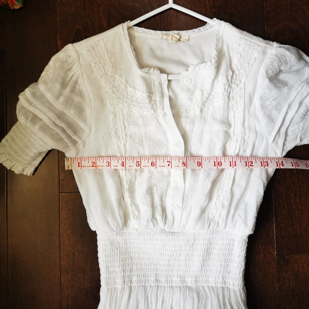 Beautiful boho feminine Rebellion white Midi Dress, short sleeve, size S - Picture 6 of 9
